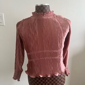 Zara Elegant Pink Pleated Women's Top size xs